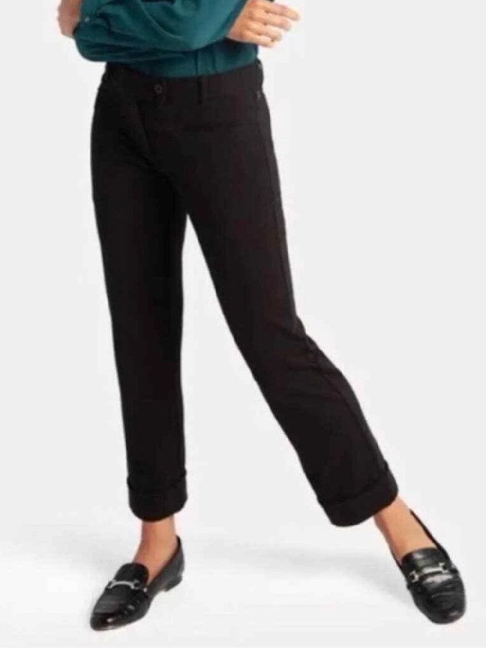 Betabrand Crop Lite Classic Straight-Leg Black Yoga Pants